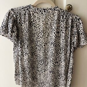 PAIGE brand medium sheer leopard blouse